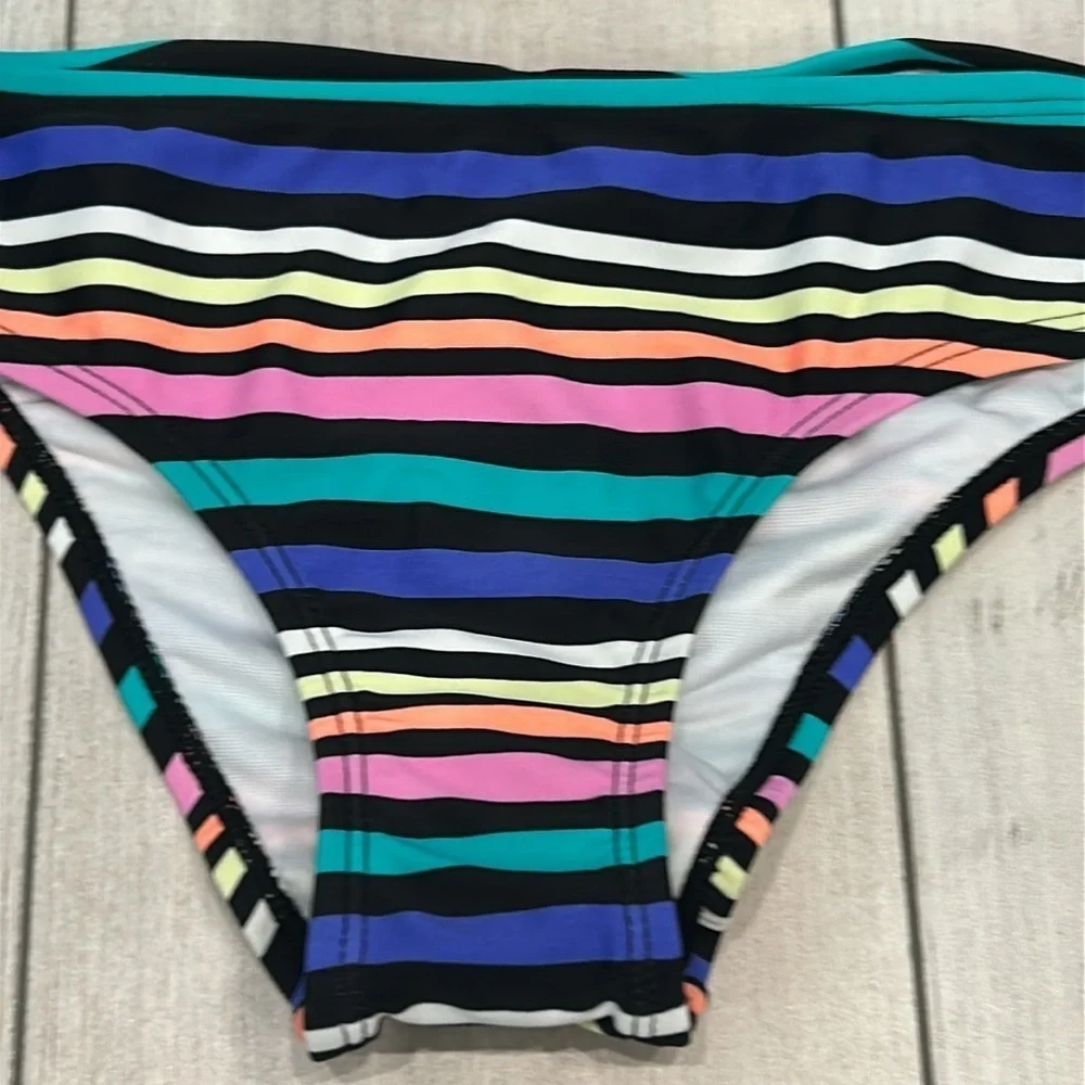 Hot Water mulit stripe swim bikini bottoms size small
